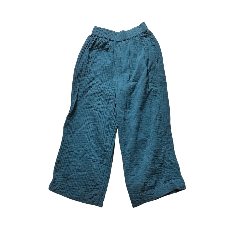 Hanna Andersson Gauze Pants Womens XS Blue Organic Cotton Wide Leg Lagenlook